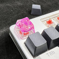 High transparency starry sky design resin keycap for mechanical keyboards in green colour
