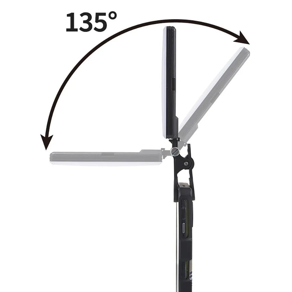Portable LED fill light clipped onto mobile phone for photography and live streaming
