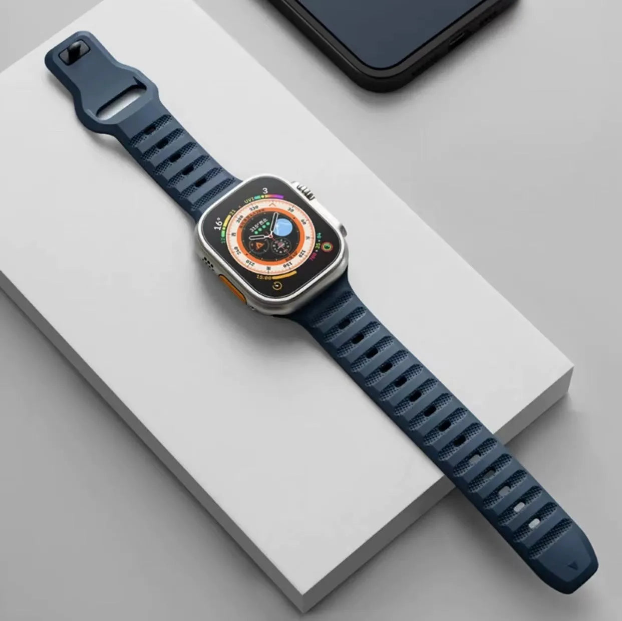 Fluoro rubber Apple Watch band in multiple colours with T buckle for Ultra and Series 1-8 models