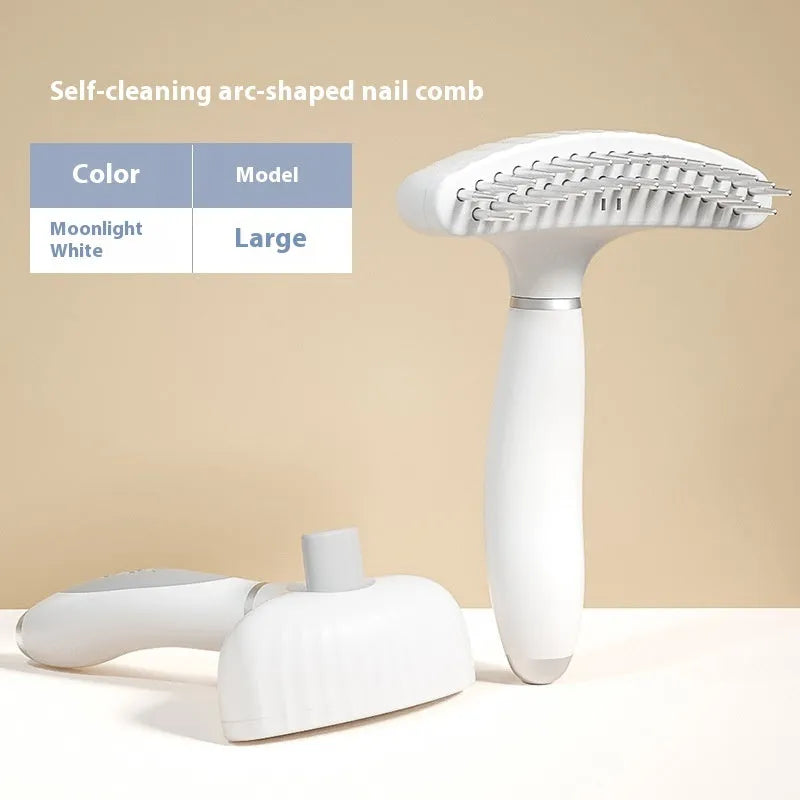 Azure light blue and apple white stainless steel double-row pet comb for dog grooming