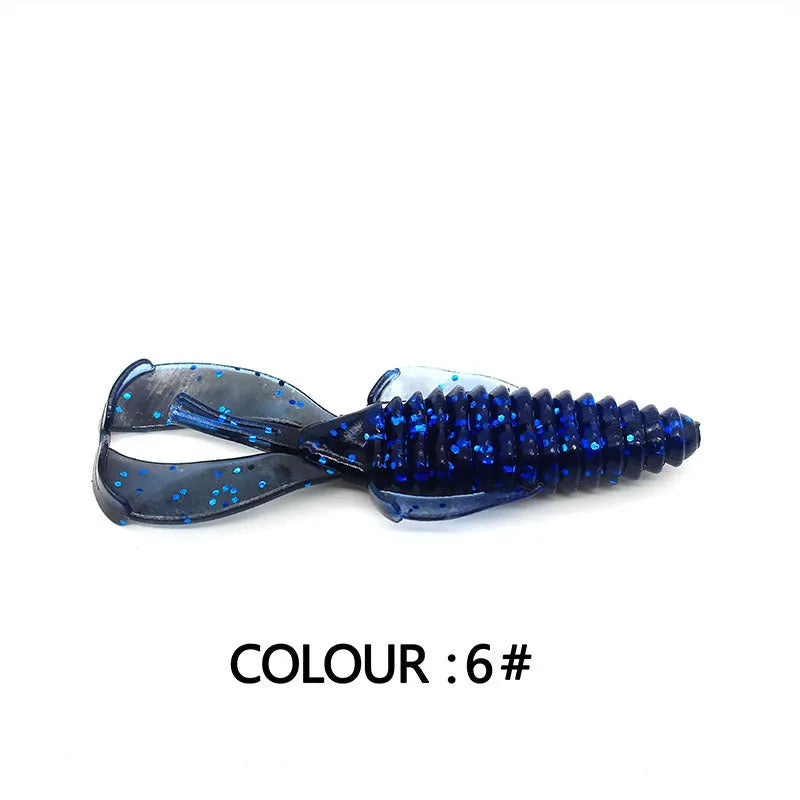 PVC fishing soft bait lure in 8cm and 12cm sizes with multiple colour options for anglers