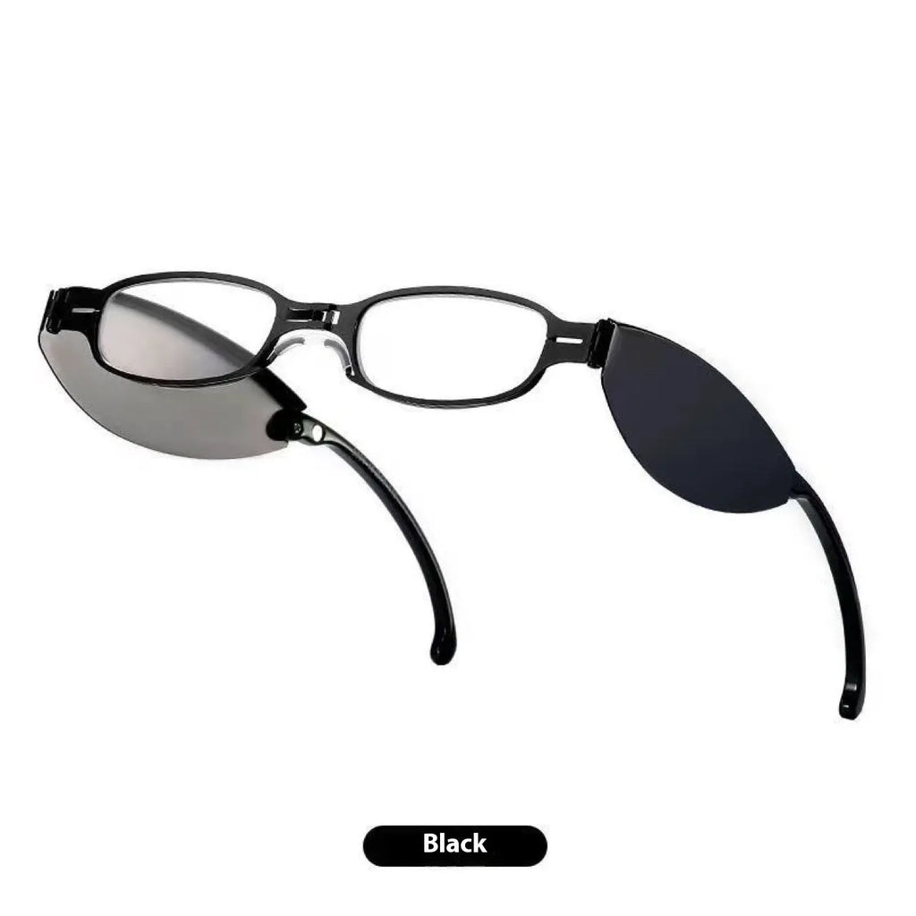 Folding pocket presbyopic glasses for elderly in retro style with ring detailing and anti-pressure design