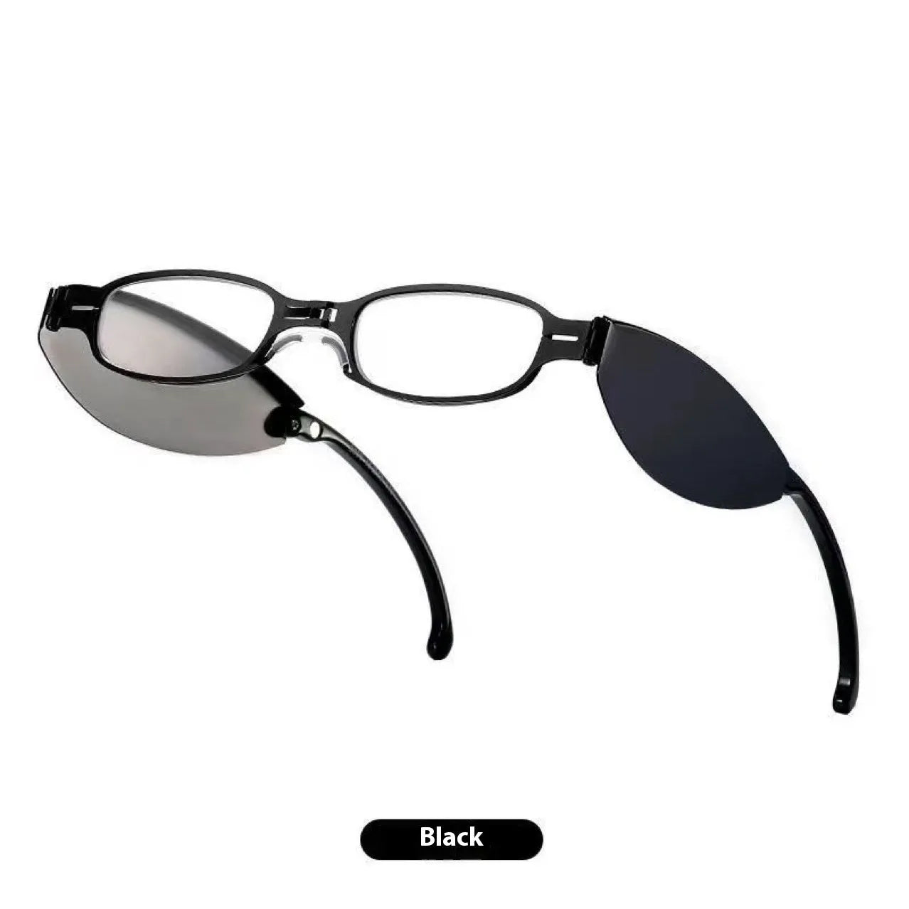 Folding pocket presbyopic glasses for elderly in retro style with ring detailing and anti-pressure design