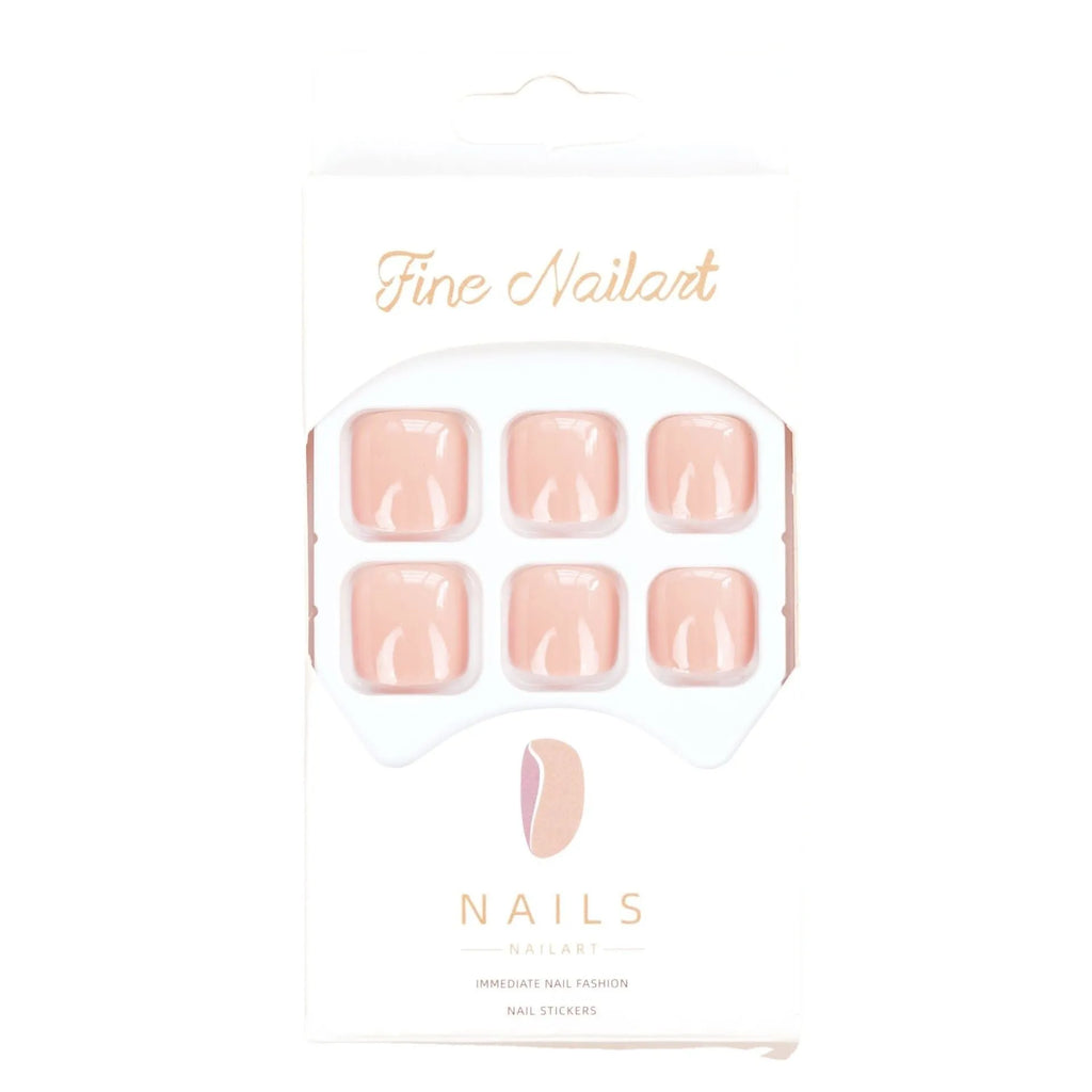 Plastic toe nail stickers set with adhesive glue in skin colour J-52 design