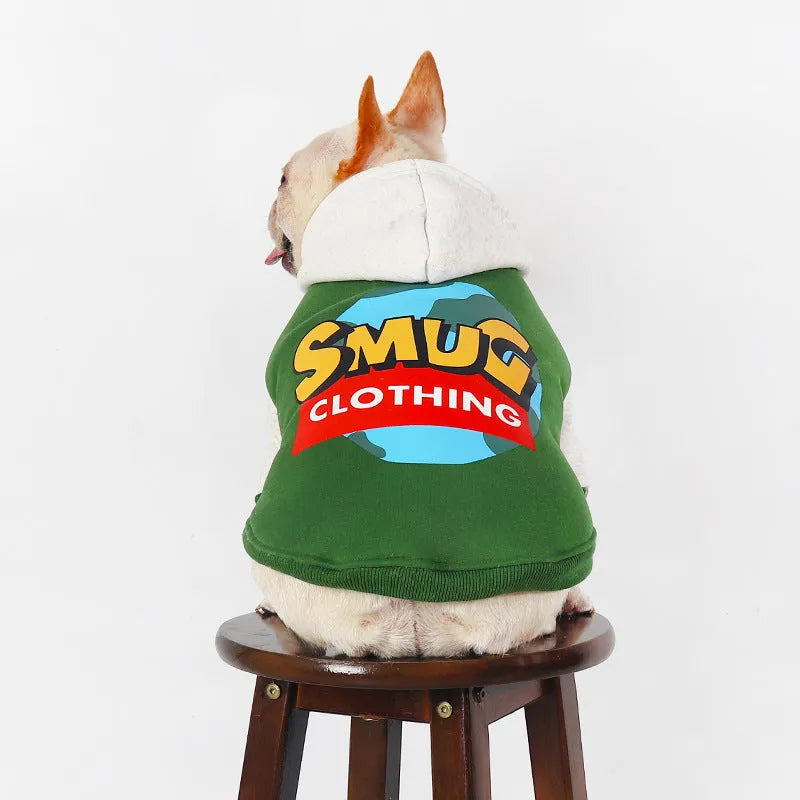 Green cotton dog clothing for autumn and winter seasons in sizes L XL 2XL 3XL 4XL