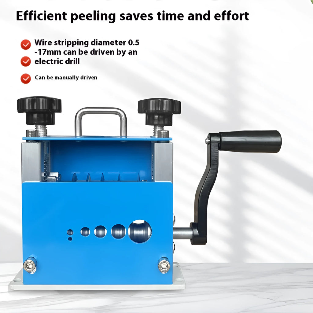 SD-017 manual wire stripping machine showing adjustable mechanism for 0.5-17mm wires