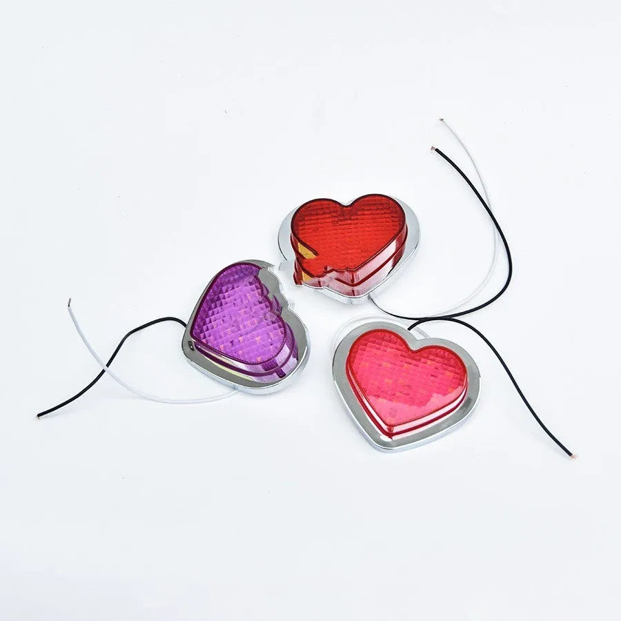 Heart-shaped 12V LED auto fender sidelight in multiple colour options