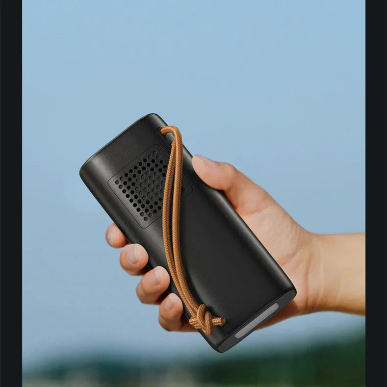 Black portable power bank with 20000mAh capacity and solar charging panel