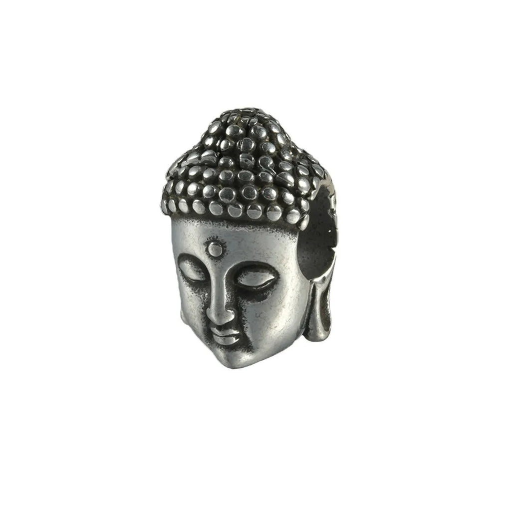 Stainless steel hollow skull Buddha earrings with geometric design and electroplated colour finishes