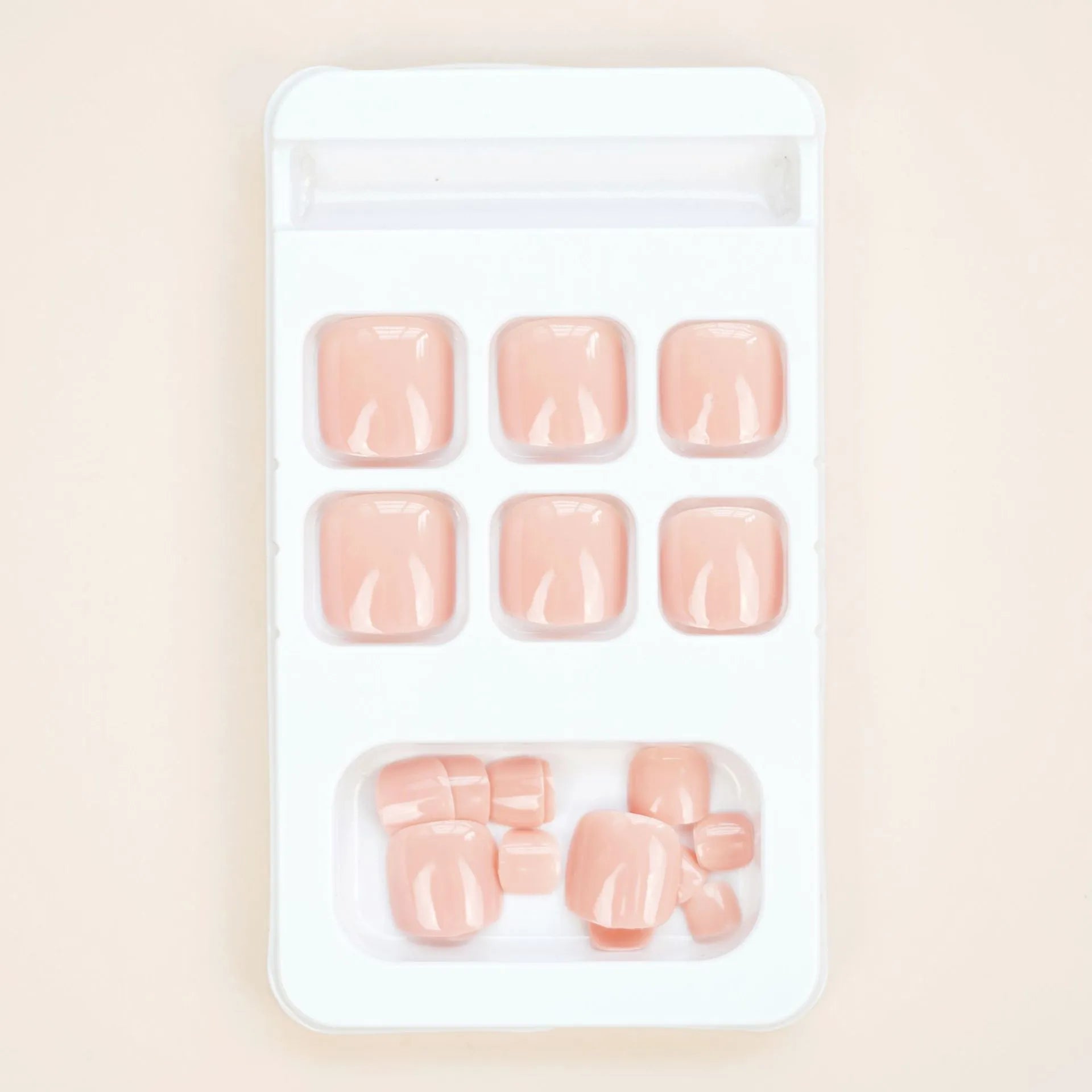 Plastic toe nail stickers set with adhesive glue in skin colour J-52 design