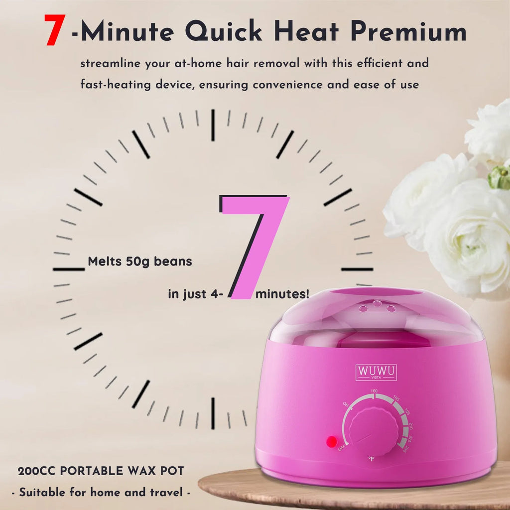 29-piece hard wax hair removal kit with compact warmer and four aroma wax beads
