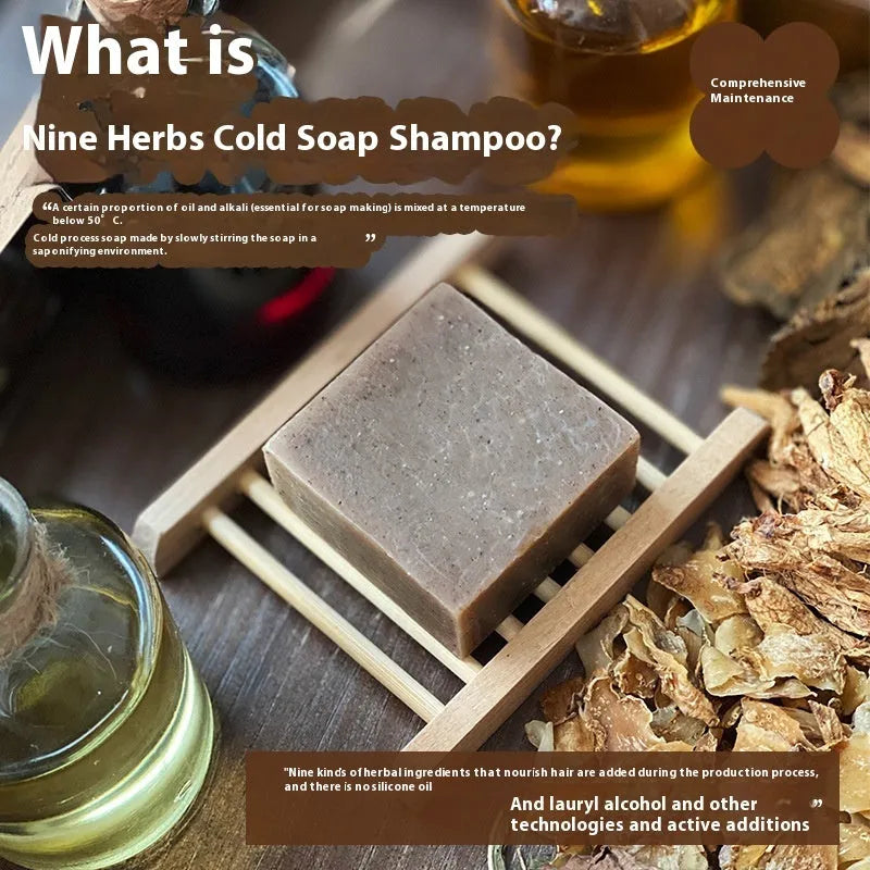 Nine Grass silicone-free cold process shampoo soap bar, 72g weight