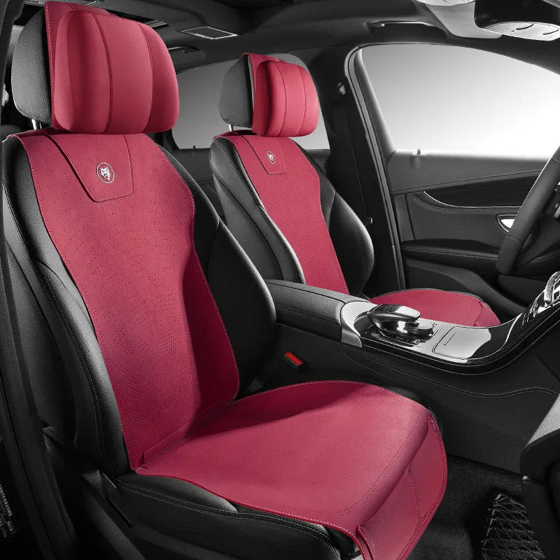 Ultra thin fur car seat cover with gradient hole technology in Hermes orange colour