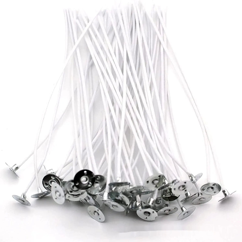 White cotton candle wicks for DIY candle making in three different lengths