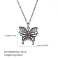 Dark style Halloween necklace with electroplated zinc alloy bat and spider pendant on a regular chain.