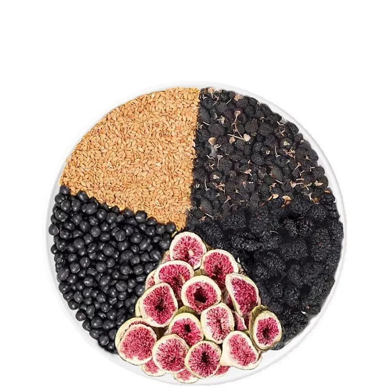 Black Wolfberry Mulberry Fig Tea sachets and cup packaging