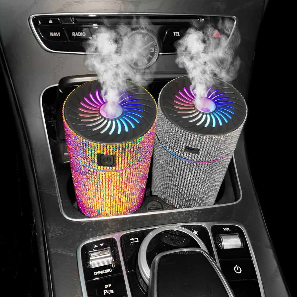 Car mounted air purification humidifier in various colours with USB power connection