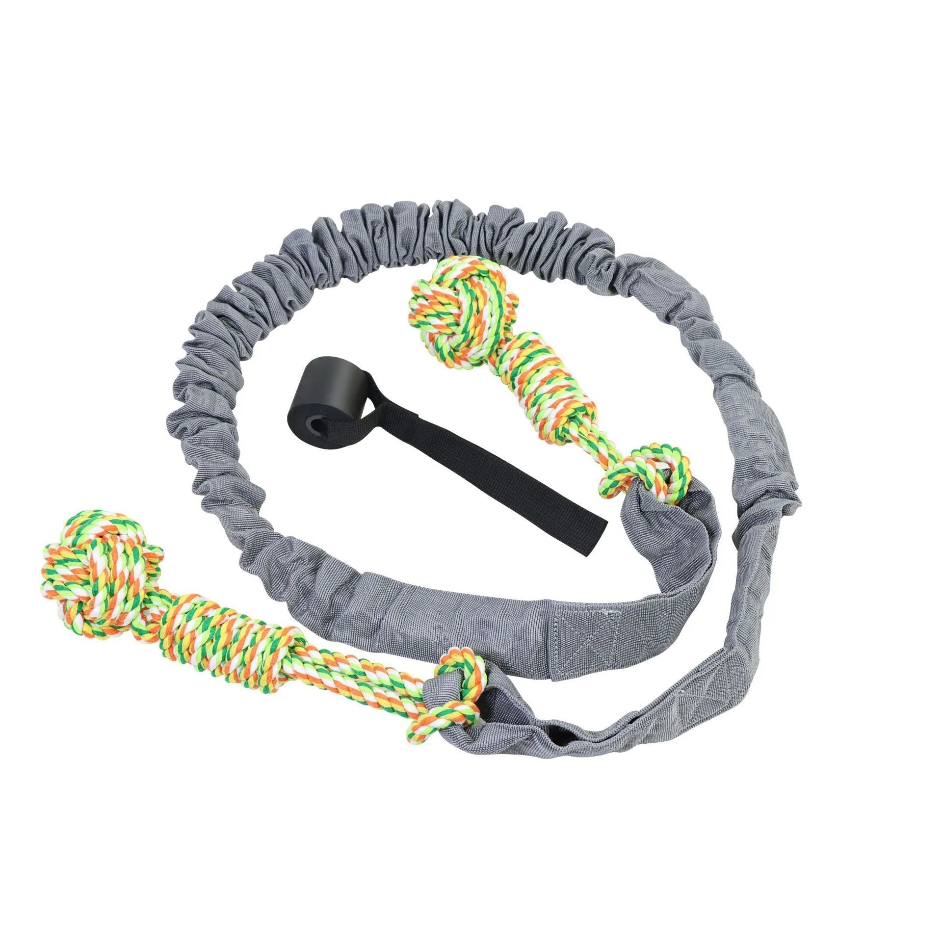 Cotton rope dog tug toy in twisted construction for chewing and interactive play