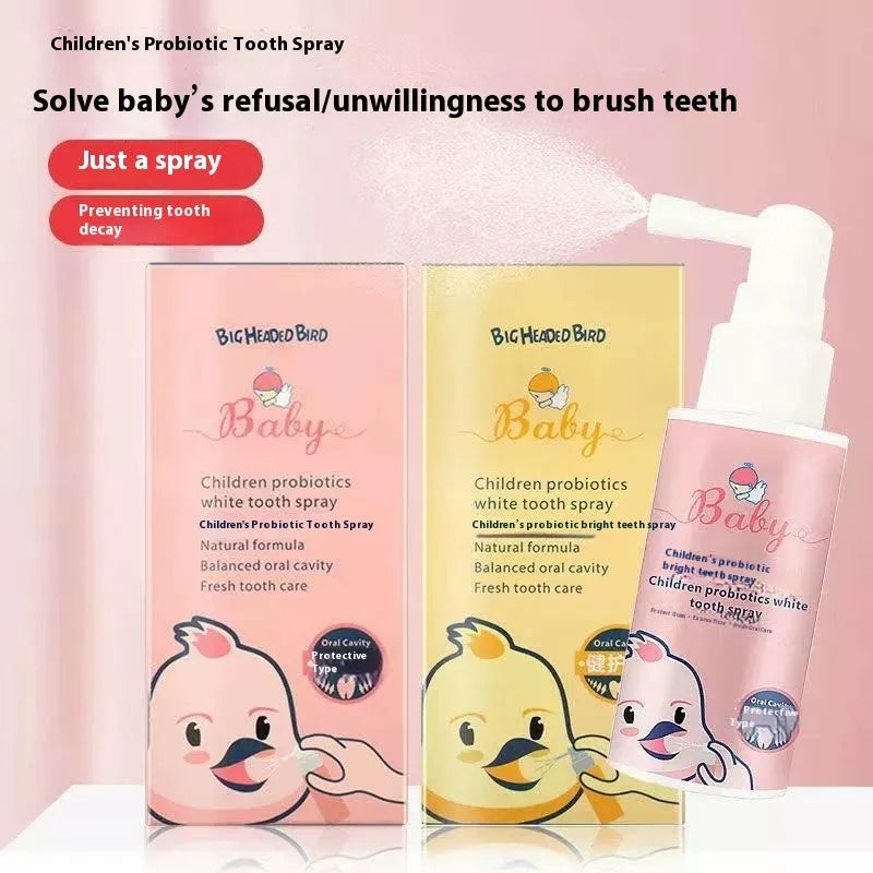 Children's probiotics white teeth cleaning spray bottle with 40ml anticavity oral spray