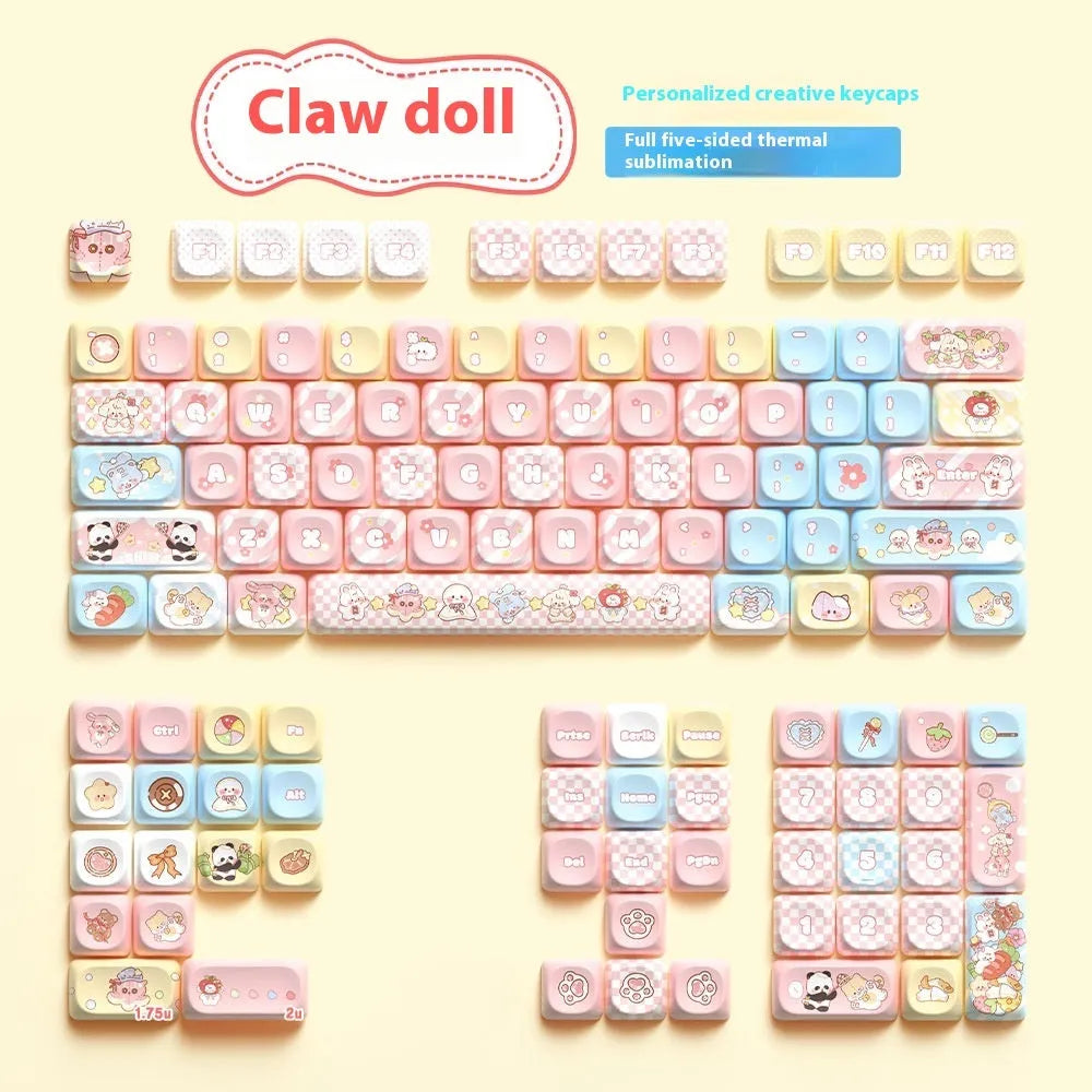 Clip Doll original mechanical keyboard keycaps 112-key boxed set with sublimation printed doll design