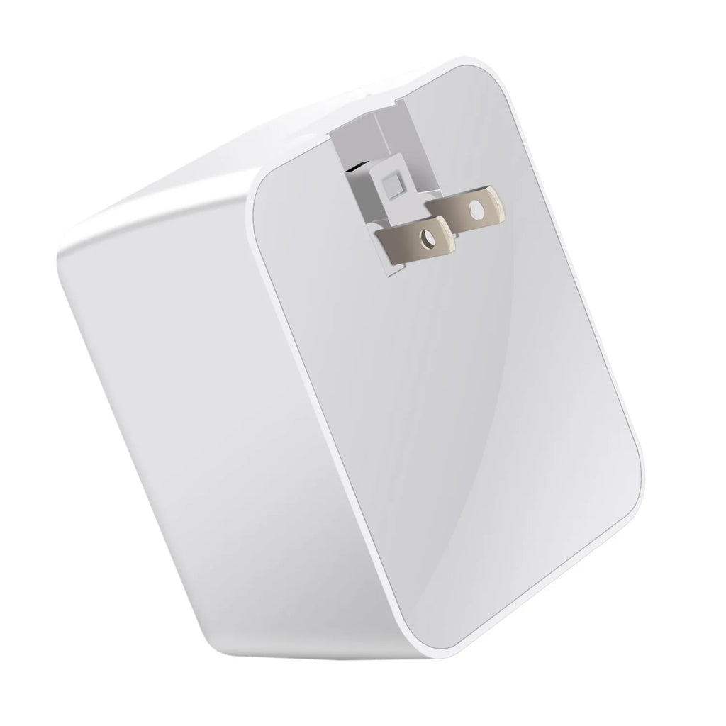 White 4-port QC3.0 and Type-C fast travel charger with optional British plug