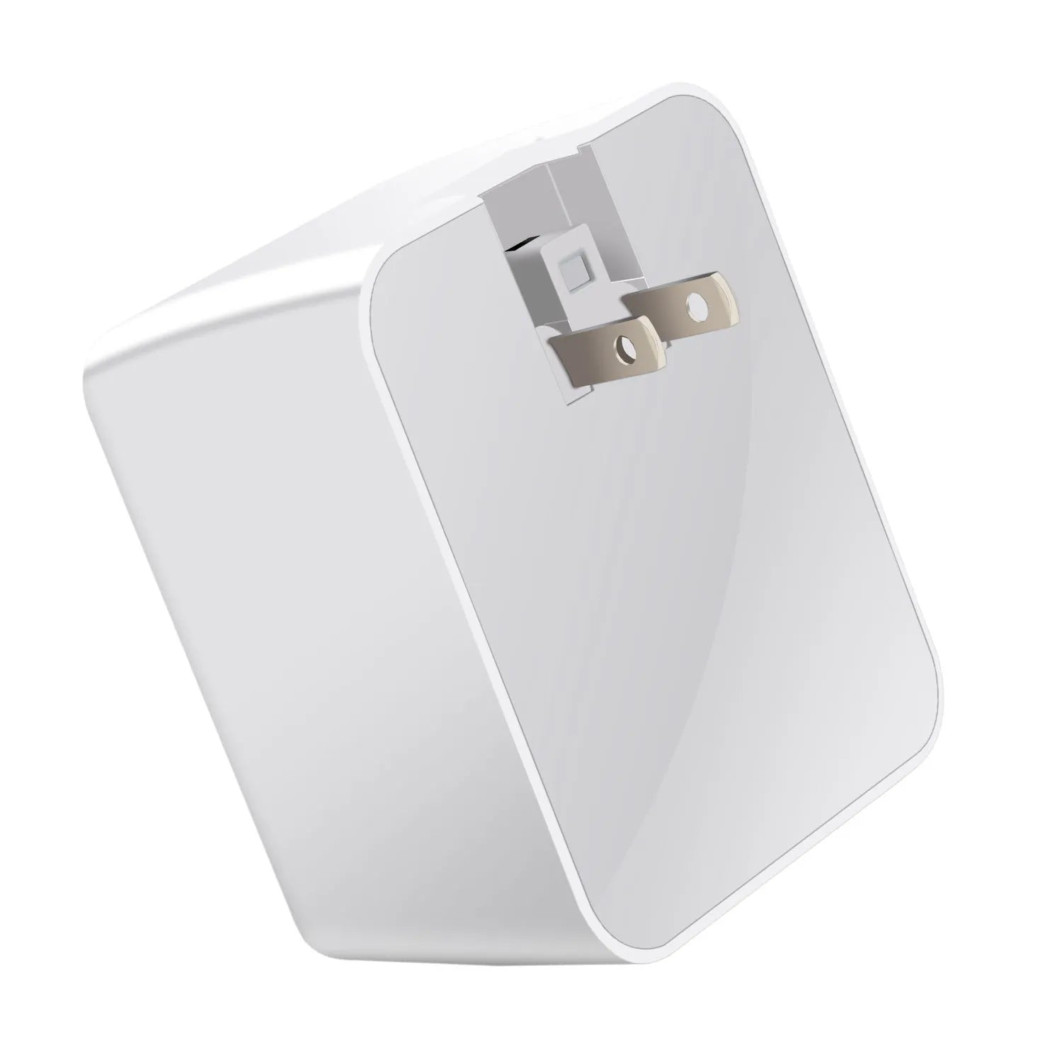 White 4-port QC3.0 and Type-C fast travel charger with optional British plug