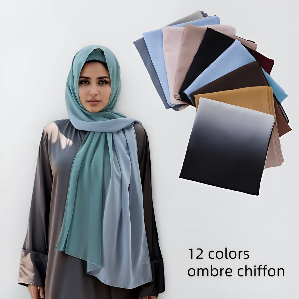 Women's bubble towel texture summer scarf in polyester chiffon showing colour options and 175cm length