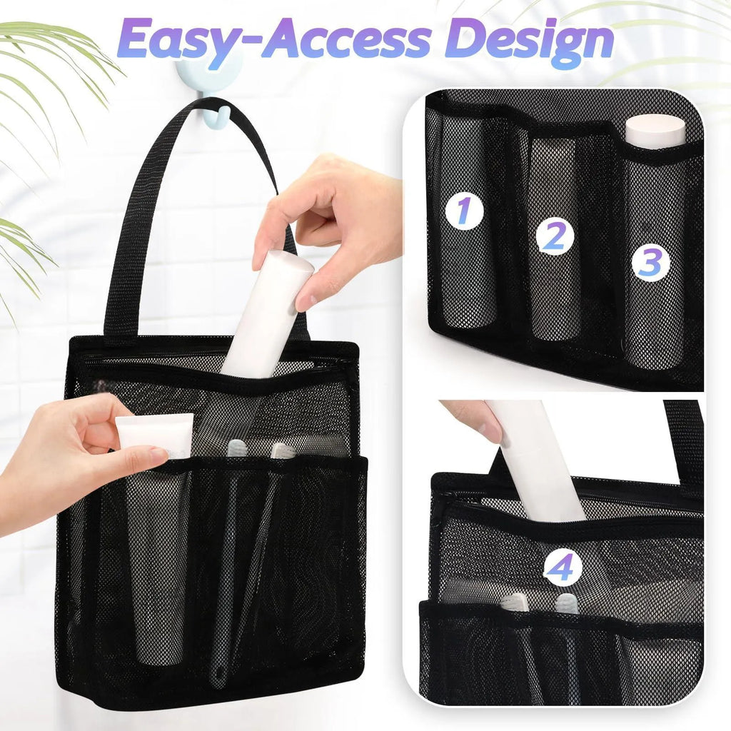Large black swimming gym bag with dry wet separation compartments and mesh pocket