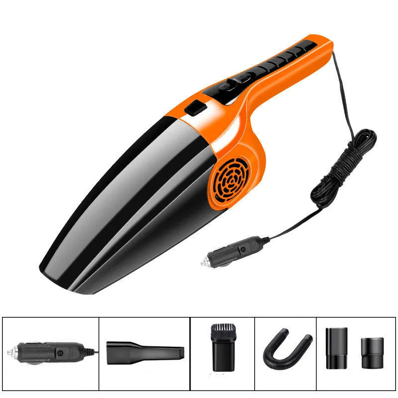 PoHigh Power Hypa car vacuum cleaner in black or orange colours, measuring 36cm long