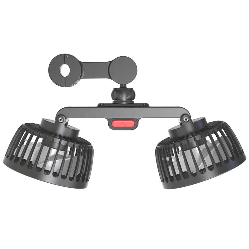Black car USB rear pillow single head fan with adjustable wind control and USB power connection