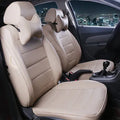 Cow leather car seat cover with binding style construction in beige and black colour options