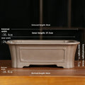 Purple sand rectangular manger bonsai pot with classical corner cutting design