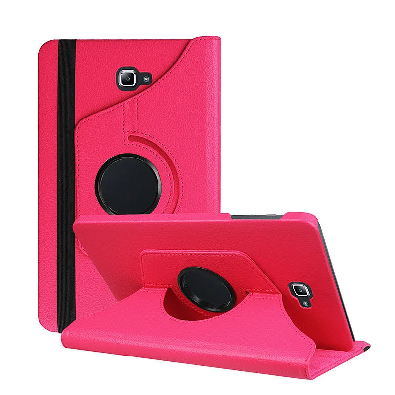Rotating leather clamshell tablet case for iPad 1 shown in multiple colour options