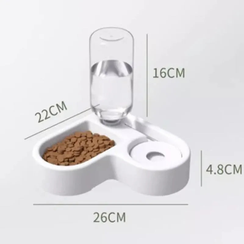 White pet water fountain with filtration system measuring 22x26x16cm