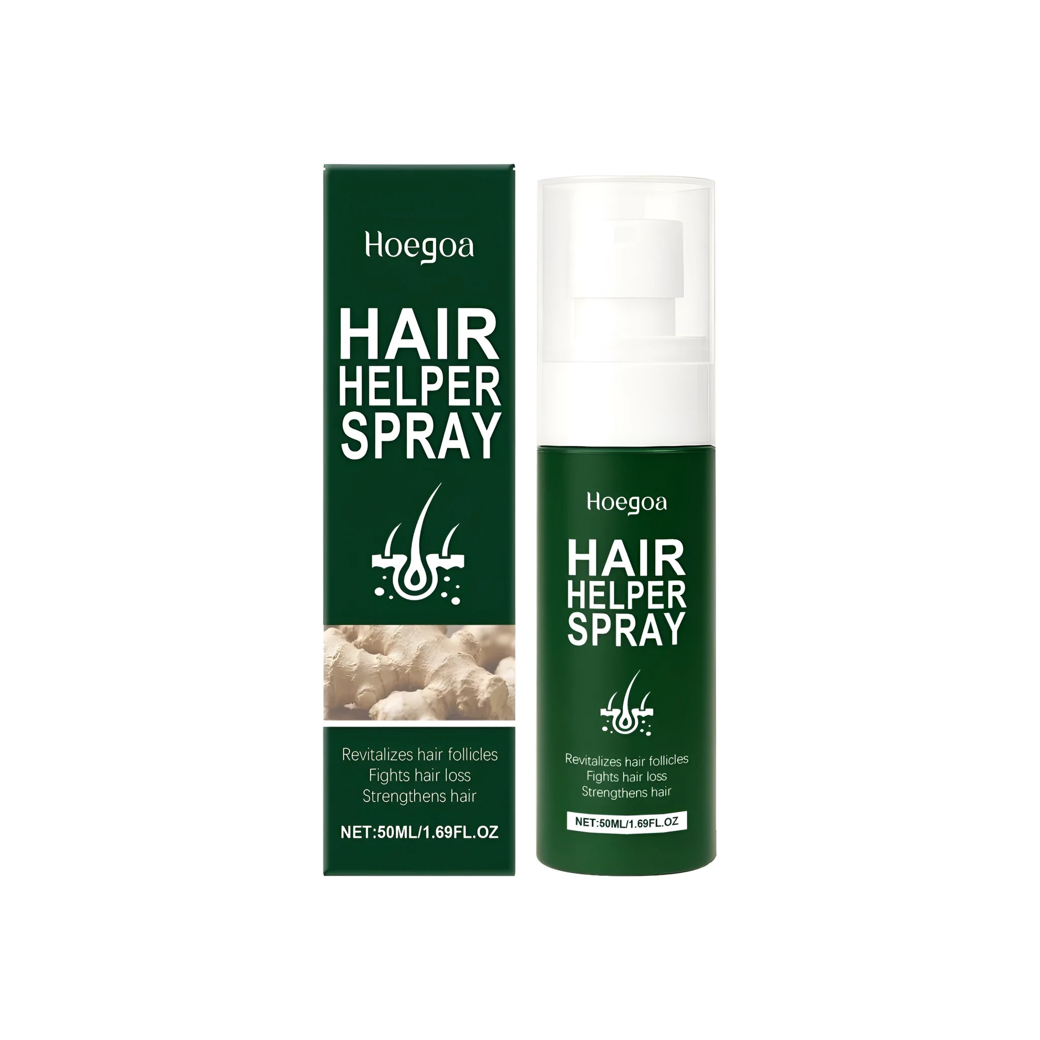 50ml Hair Helper Spray bottle with ginger root oil and Polygonum multiflorum extract for scalp application