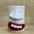 Resin tissue box holder with American style decoration, dimensions 8.5cm by 14.6cm