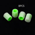 Rubber luminous valve caps for car tyres in 4 or 8 piece sets, 16mm by 12mm size