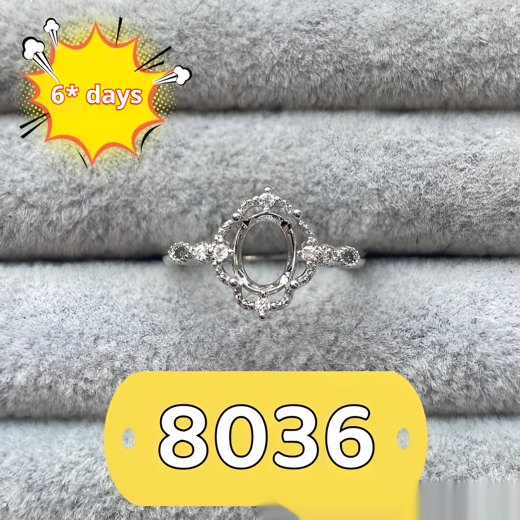 Open mouth adjustable ring with oval stone and five-pointed star ornament