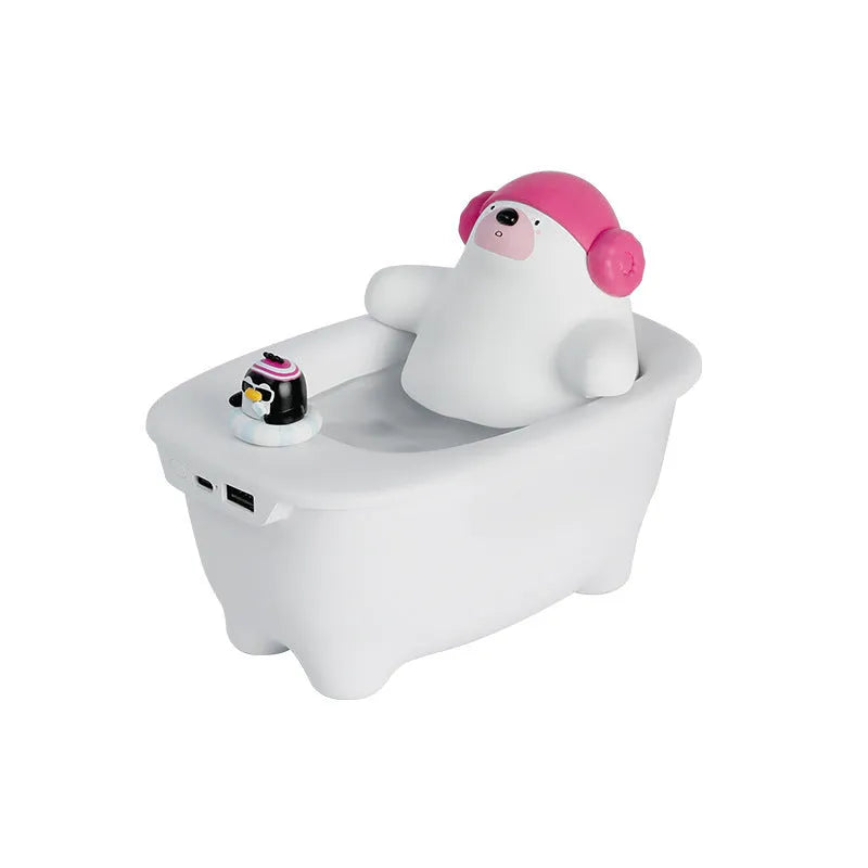 White creative USB humidifier with 550ml water tank for desktop use