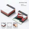3D sticky notes pad with carved Qingshui Temple paper cover in Christmas Train colours.
