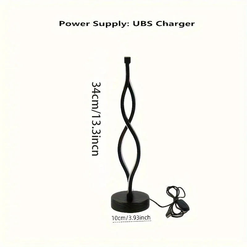 Black aluminium desk lamp with touch dimming controls and three-colour lighting options