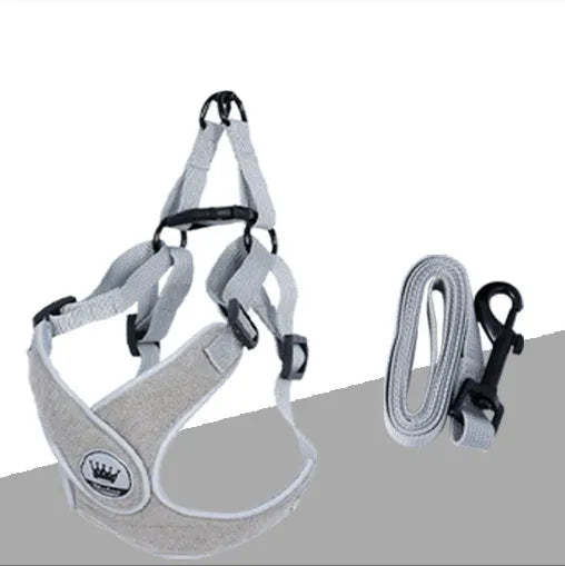 Adjustable dog and cat harness with breathable mesh material and metal D-ring in multiple colour options