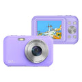Children's digital camera with 2.4 inch screen in four colour options: black, green, pink, and purple
