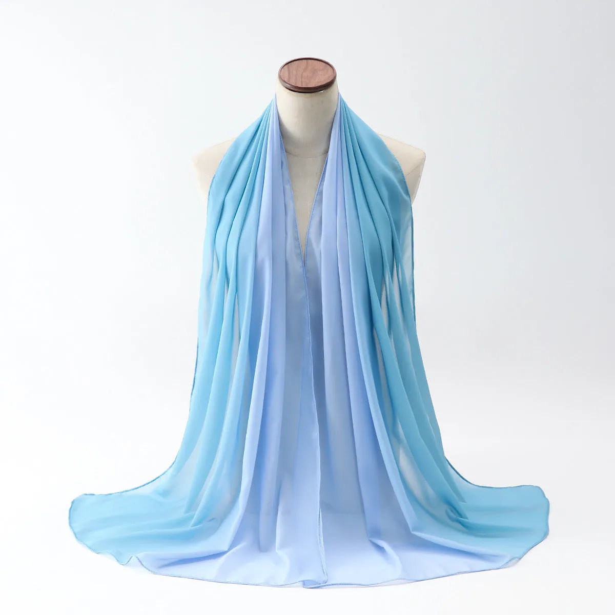 Women's bubble towel texture summer scarf in polyester chiffon showing colour options and 175cm length