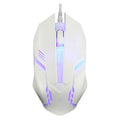 Wired USB computer mouse with colourful glowing LED lighting in black and white options
