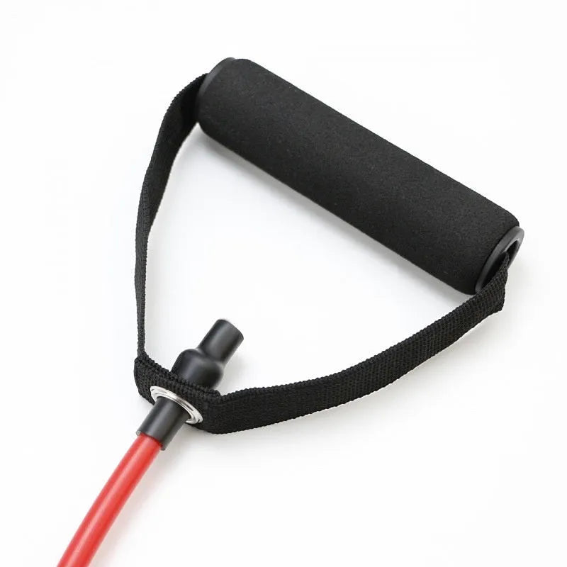 Adjustable chest expander exercise equipment with tension rope in five colour-coded resistance levels