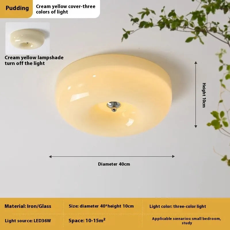 American-style bedroom ceiling light with three-colour settings in cream or white finish