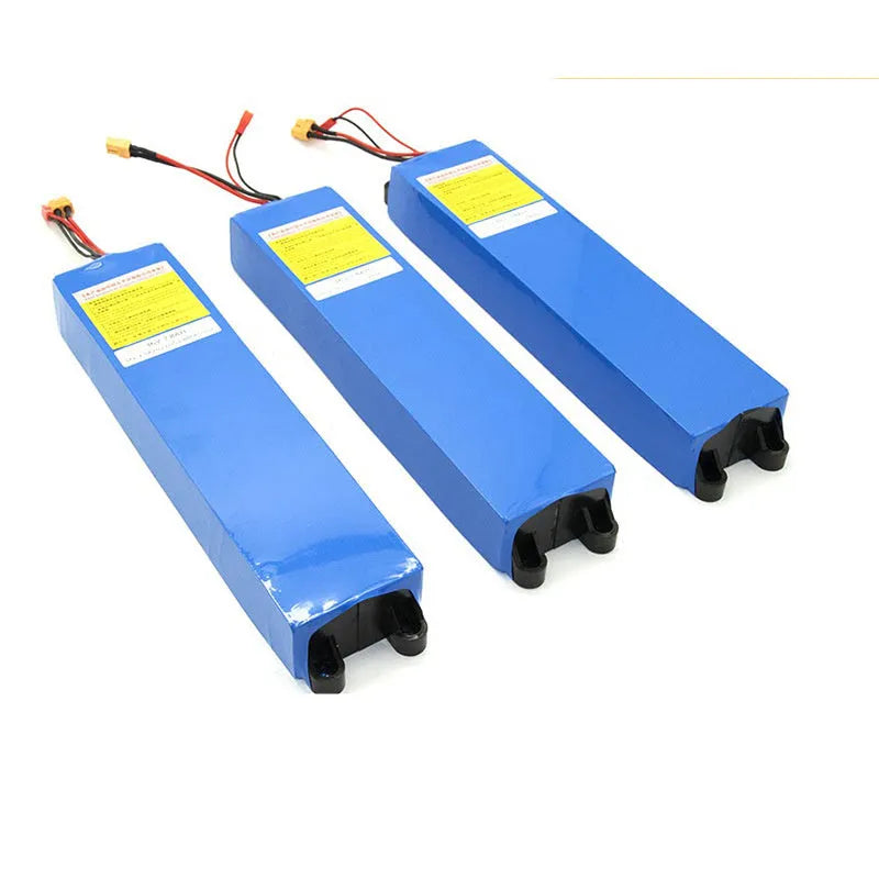 36V electric scooter lithium battery pack showing three capacity options: 6.6Ah, 7.8Ah, and 10.4Ah