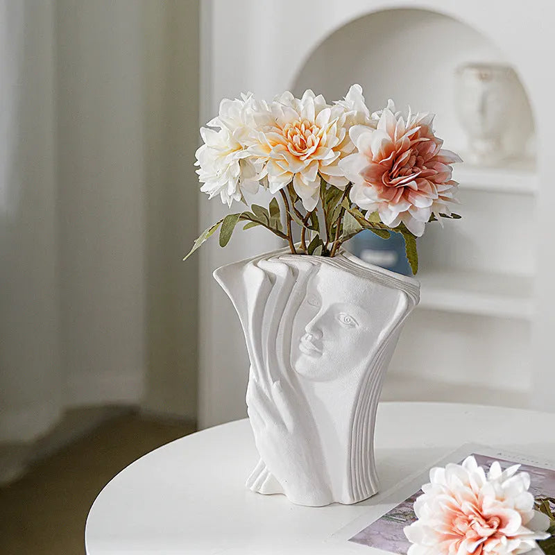 Ceramic book stand in a modern design with a glazed surface, shown in one of four character style options.