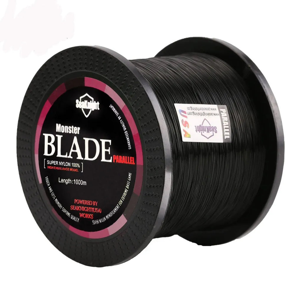 Seaknight1000 M fishing line spool showing nylon thread in selected colour with diameter size marking